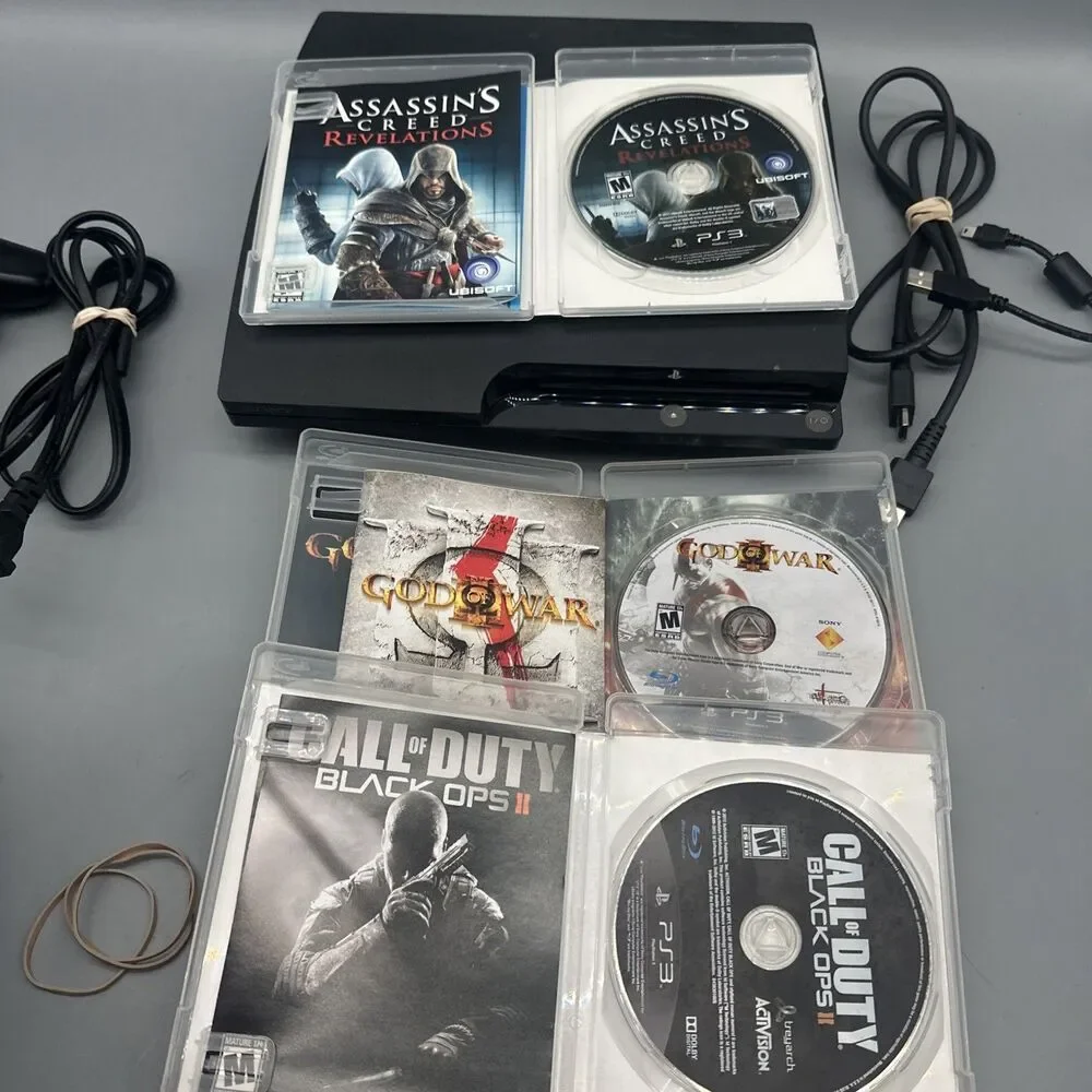 Sony PlayStation 3 Slim Console Bundle Games & Controller - Tested & Working